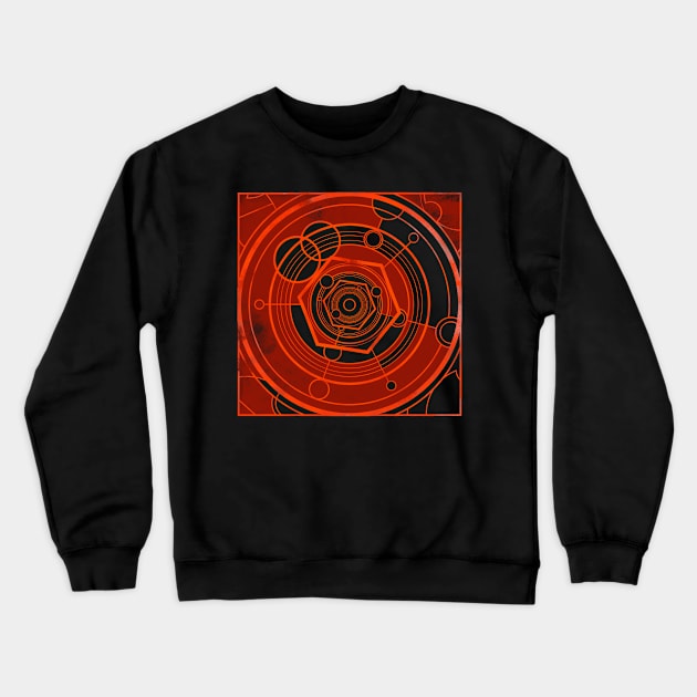 Weathered Clockwork - Red (Gallifreyan inspired) Crewneck Sweatshirt by Circulartz